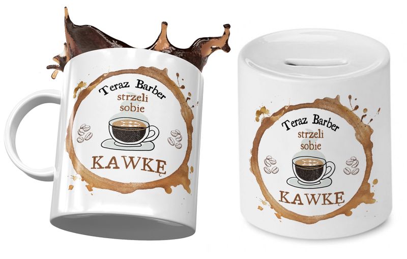 Dla Barbera Zestaw Kubek + Skarbonka Na Prezent Z Nadrukiem Ze Zdjęciem zdjęcie 1