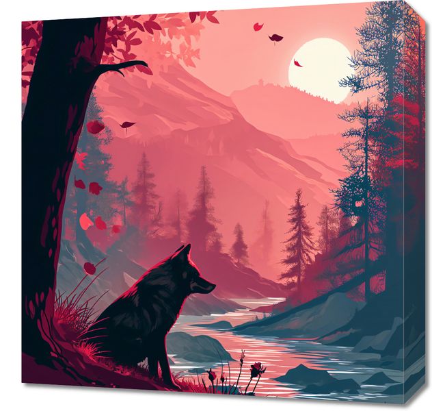 Obraz 50x50cm Wilk Przy Brzegu Lasu zdjęcie 1