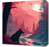Obraz 50x50cm Wilk Przy Brzegu Lasu