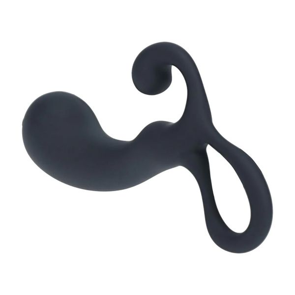 Bulb With Loop Silicone Prostate Massager - M - Black zdjęcie 4