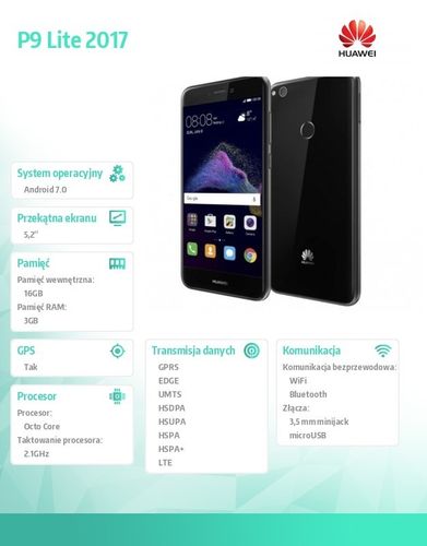 Huawei P9 Lite 2017 Dual SIM Czarny na Arena.pl
