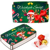 ŚWIĄTECZNE PUDEŁKO PREZENTOWE NA SŁODYCZE Z OZDOBNYM NADRUKIEM MIKOŁAJ