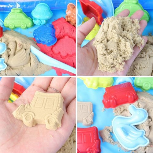 WOOPIE Piasek Kinetyczny 0,8 kg Zestaw w Koszyku z Foremkami + / na Arena.pl