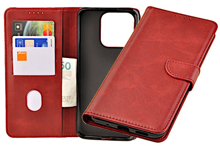 Etui portfel Wallet do Xiaomi Redmi 12C czerwony zdjęcie 1