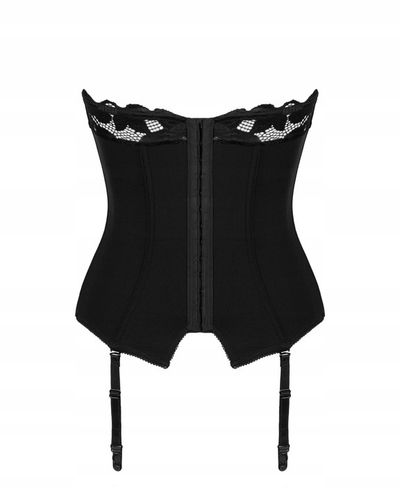 Obsessive Gorset Damski z Elegancki z Koronką i Siateczką M/L Czarny na Arena.pl