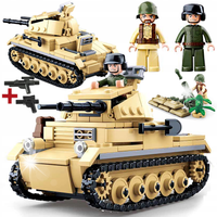 Klocki Czołg PzKpfw II Armia Wojsko 2 FIGURKI BUNKIER +MOŹDZIERZ +LEGO BROŃ