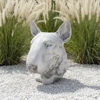 Figura ogrodowa Głowa Psa Bulterier H: 29cm betonowa