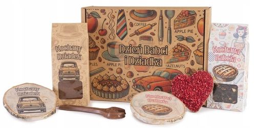 PREZENT NA DZIEŃ BABCI I DZIADKA zestaw z nadrukiem podkładki kawa herbata na Arena.pl