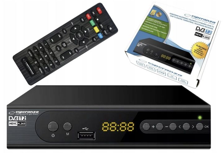 DEKODER TUNER TV NAZIEMNEJ DVB-T2 HEVC WYŚWIETLACZ zdjęcie 1
