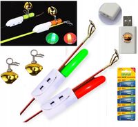 2x Świetlik Elektroniczny 6,4 cm + 2x DZWONEK + Ładowarka + 5 baterii CR425