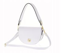 Laura Biaggi - torebka listonoszka podkowa biały groszek mat JS256