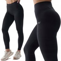 Legginsy 4F Damskie Wysoki Stan Mocno Kryjące Bawełniane Leginsy Sport
