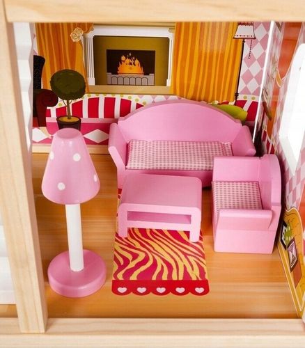 Duży Domek Dla Lalek XXL Drewniany Mebelki Do Zestawu Oświetlenie LED na Arena.pl