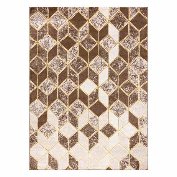 RUG/LU/TREX/GEOMETRIC/BEIGE+BROWN/120x170 zdjęcie 1