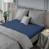 Prześcieradło frotte z gumką 180x200 Design91 granatowe
