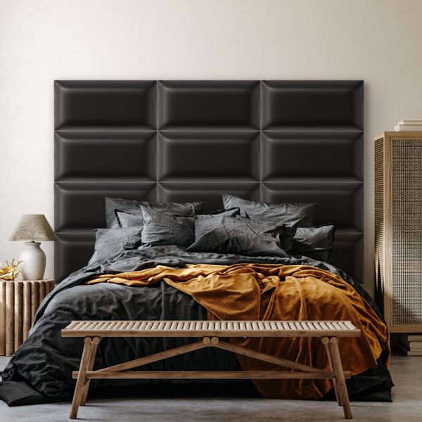 PANELE TAPICEROWANE ŚCIENNE EKO SKÓRA WEZGŁOWIE 3D 100cm x 20cm zdjęcie 3