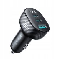 Ładowarka samochodowa Joyroom JR-CCD04 30W 2x USB-C USB-A z wyświetlaczem