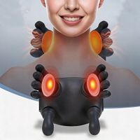 2X BIONICZNY MASAŻER SZYI KARKU PLECÓW ŁYDEK ŁAPKI PODGRZEWANY 10W 4D CZARN