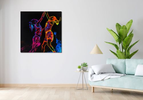 Obraz 90x90cm Mecz W Kosza na Arena.pl