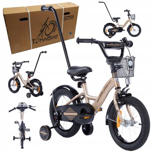 rower rowerek dla dziewczynki TOMABIKE 14 cali M koszyk torpedo rączka 2025 na Arena.pl
