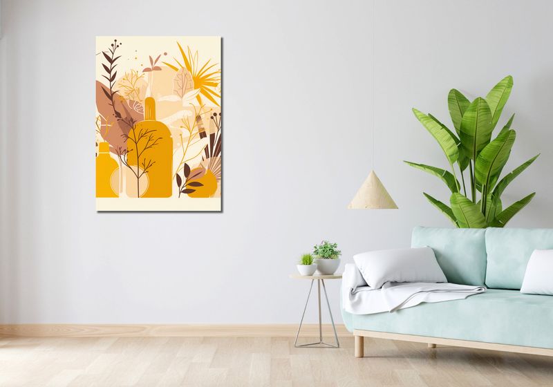 Obraz 70x100cm Złote Rośliny zdjęcie 2