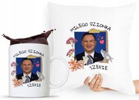 Zestaw Poduszka + Kubek Prezent Andrzej Duda Pis Z Nadrukiem Ze Zdjęciem