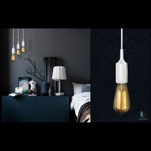 Lampa wisząca E27 - biała - 1m na Arena.pl