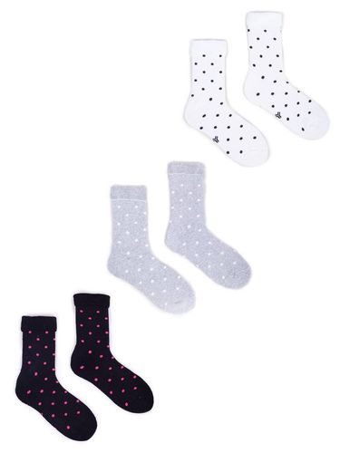 Skarpety dziewczęce frotte w kropki 3PAK 31-34 YOCLUB na Arena.pl