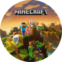 Opłatek na tort Urodziny Minecraft Klocki Gra Piksel