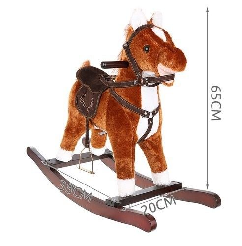 Koń na biegunach 65cm/K4585 - brązowy na Arena.pl