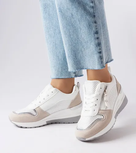 Białe sneakersy na koturnie Fastello 41 na Arena.pl