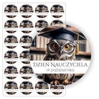 NAKLEJKI DZIEŃ NAUCZYCIELA szkoły przedszkola prezent 24 szt. 5 cm