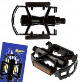 Pedały rowerowe MTB platformowe do roweru aluminiowe czarne, z odblaskami