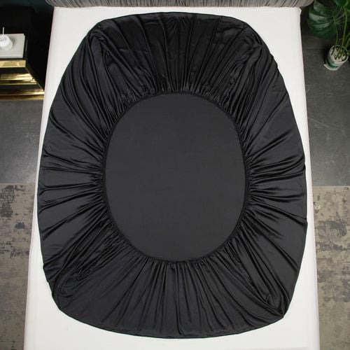 Prześcieradło z Gumką 90x200 Czarne Gładkie Oddychające Bambus Poliester na Arena.pl