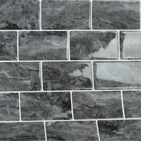 Panele Samoprzylepne Płytki Ścienne PCW Szare Cegły 3D 18 Sztuk 30x30 cm