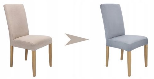 Zestaw 6 SZT POKROWCE NA KRZESŁA Pokrowiec Krzesło SZARY Elastyczny Gruby na Arena.pl