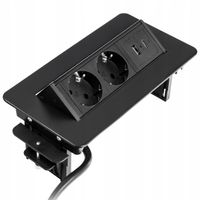 Gniazdo Nablatowe Chwowane w Blat Wpuszczane 2x 230V USB-A/C Spacetronik