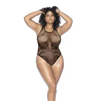 mapele snake fishnet body z cyrkoniami queen size czarny