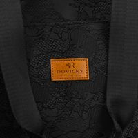 czarny shopper damski z poliestru zawieszony na wygodnych uchwytach