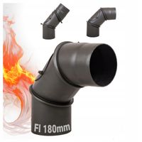 Kolanko 90° regulowane nastawne żaroodporne z rewizją FI 180 do kominka