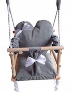 HUŚTAWKA 3w1 DLA DZIECI serce POKÓJ OGRÓD SZARY