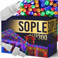 SOPLE LAMPKI CHOINKOWE ŚWIATEŁKA 300 LED 12M GRUBY KABEL FLASH ZEWNĘTRZNE
