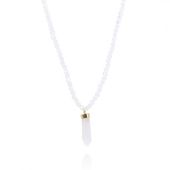 naszyjnik kryształ górski stal szlachetna pozłacana 14k złotem nst1581b