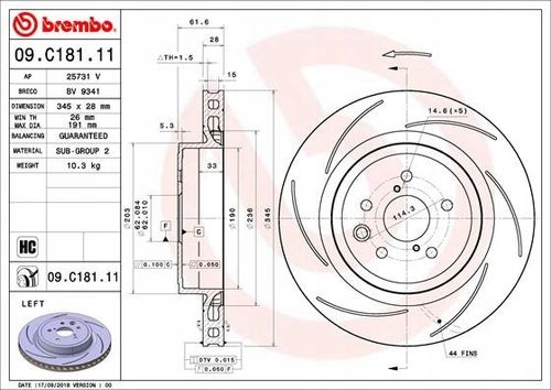 TARCZA HAM TYL LE 345X28 V BREMBO na Arena.pl