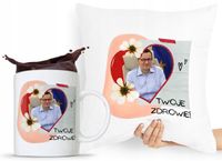 Zestaw Poduszka + Kubek Prezent Mateusz Morawiecki Z Nadrukiem Ze Zdjęciem