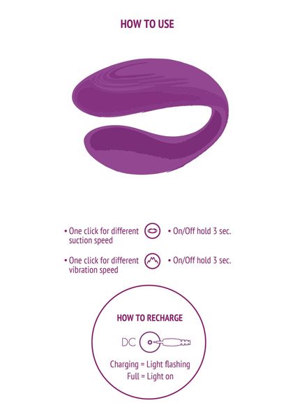 Bound Love Couples Vibrator Purple zdjęcie 6