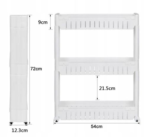 MOBILNA WĄSKA SZAFKA NA KÓŁKACH DO KUCHNI ŁAZIENKI na Arena.pl