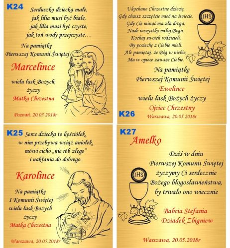 Złoty Łańcuszek 333 Krzyżyk Chrzest Komunia dla dziecka Grawer na Arena.pl