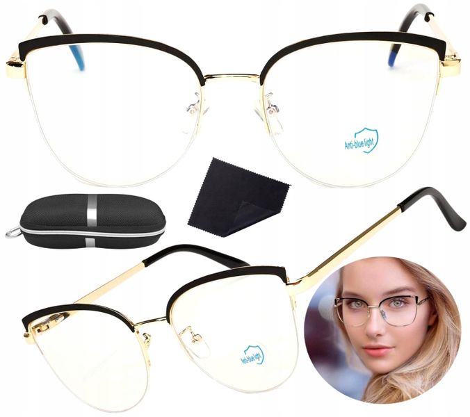 Okulary Kocie Cat Blue Light Zerówki Do Komputera zdjęcie 1