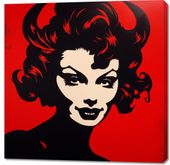 Obraz 100x100cm Czerwona Diablica